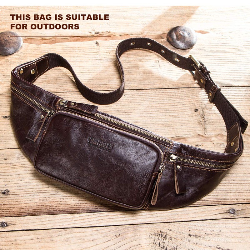 Belt Bags Men Genuine Leather Bag Waist Bag Bum Bag