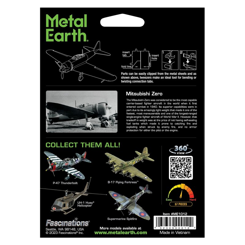 Fascinations ME1005 Metal Earth Metal Construction Kits - Mitsubishi Zero
