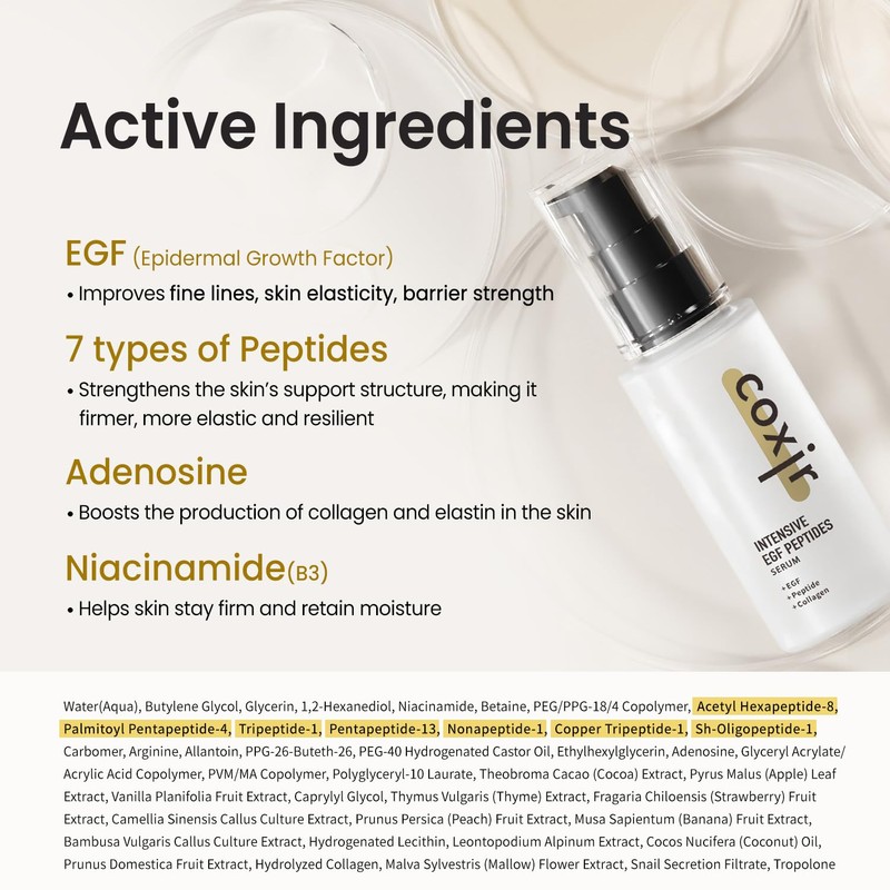 coxir INTENSIVE EGF PEPTIDES SERUM l EGF(Epidermal Growth Factor) Peptide