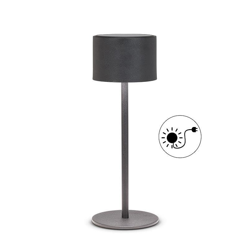 Abbott Collection Sunlite Outdoor Solar-Powered LED Table Lamp, Cordless Rechargeable