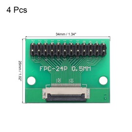 QUARKZMAN 4pcs FFC FPC Connector Board 24 Pin 0.5mm Female to 2.54mm Double Row Pin Header Adapter PCB Converter Board for LCD TV Digital Camera Laptop