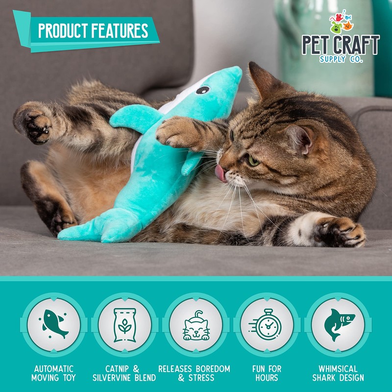 Pet Craft Supply Wiggle Pickle and Shimmy Shark Flipper Flopper