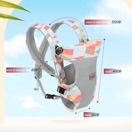 Baby Carrier for Newborns, Ergonomic Baby Belly Carrier, Back Carrier, Lightweight, Breathable, 0-36 Months (Geometry)