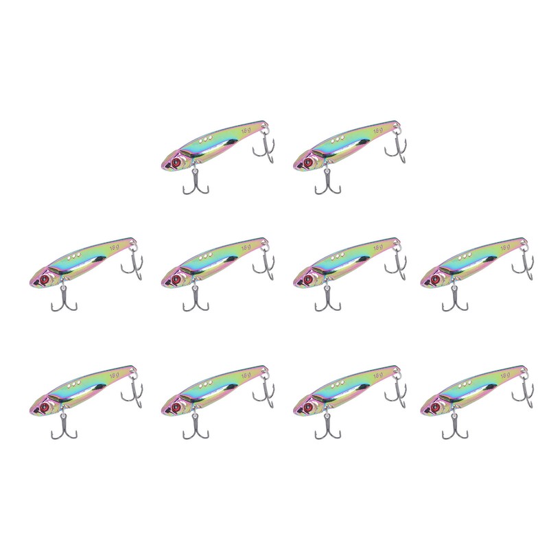 10PCS Fish Shape Artificial Bait High Simulation Aluminum Alloy Fishing