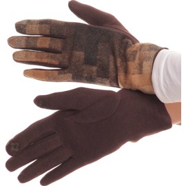 Sakkas 16168 - Kade Pixel Ombre Multi Colored Patterned Warm Touch Screen Winter Gloves - Brown - L/XL