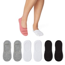 6 or 12 Pair Bamboo Invisible Socks Women | Naturally Moisture Wicking, Soft & Breathable No Show Socks Womens | Black, Grey, Nude, White | Athletic, Work, Everyday Wear Low Cut Trainer Socks 4-8