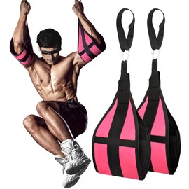 Hanging Ab Straps for Pull Up Bar: Gym Ab Sling Straps for Arm Pull up Workout Support for Training Knee and Leg Raises (Pink)