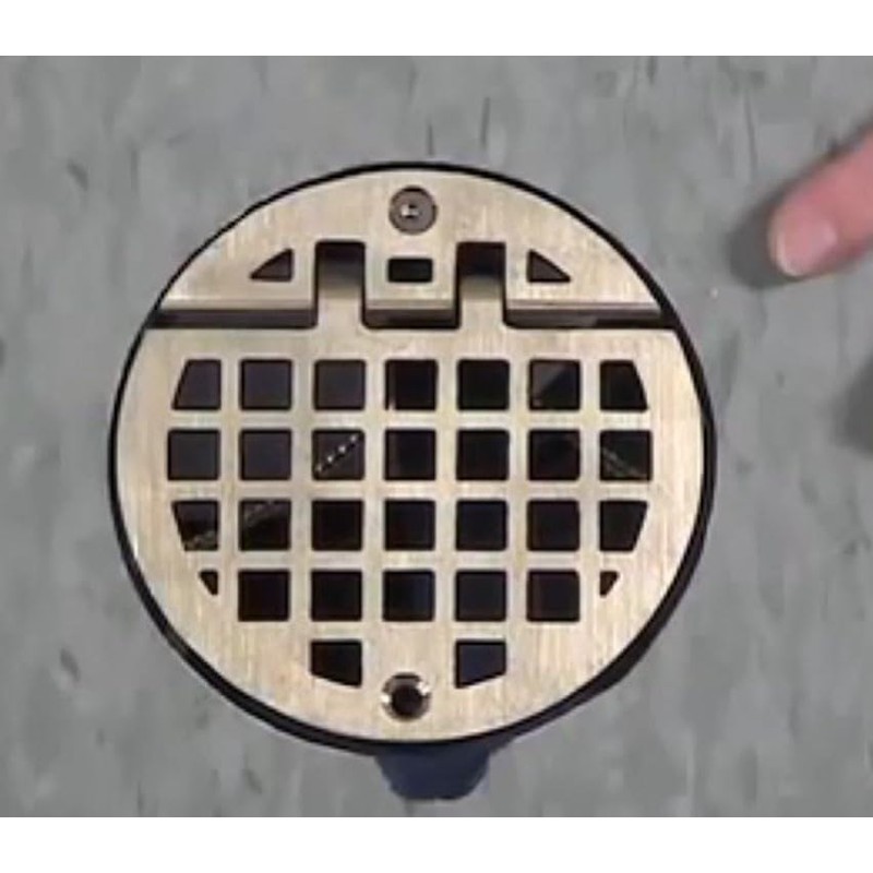Hinged Floor Drain Grate, 6" Round