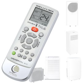 Wellclima® Remote Control for Portable Air Conditioners Compatible with Argo - Works with Over 50 Models, Easy Instructions with Model List and Code Included, Reusable and with LED Light