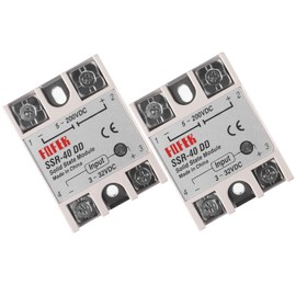 Alinan 2pcs SSR-25DD Solid State Relay DC to DC Input 3-32VDC Output 5-200VDC Single Phase Solid State Relay