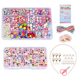 Queta DIY Beads Creative Hobby Children's Necklace Beads Kit Educational and Science Games Fancy Bracelet Puzzle Creative Handmade Beads 24 Grid