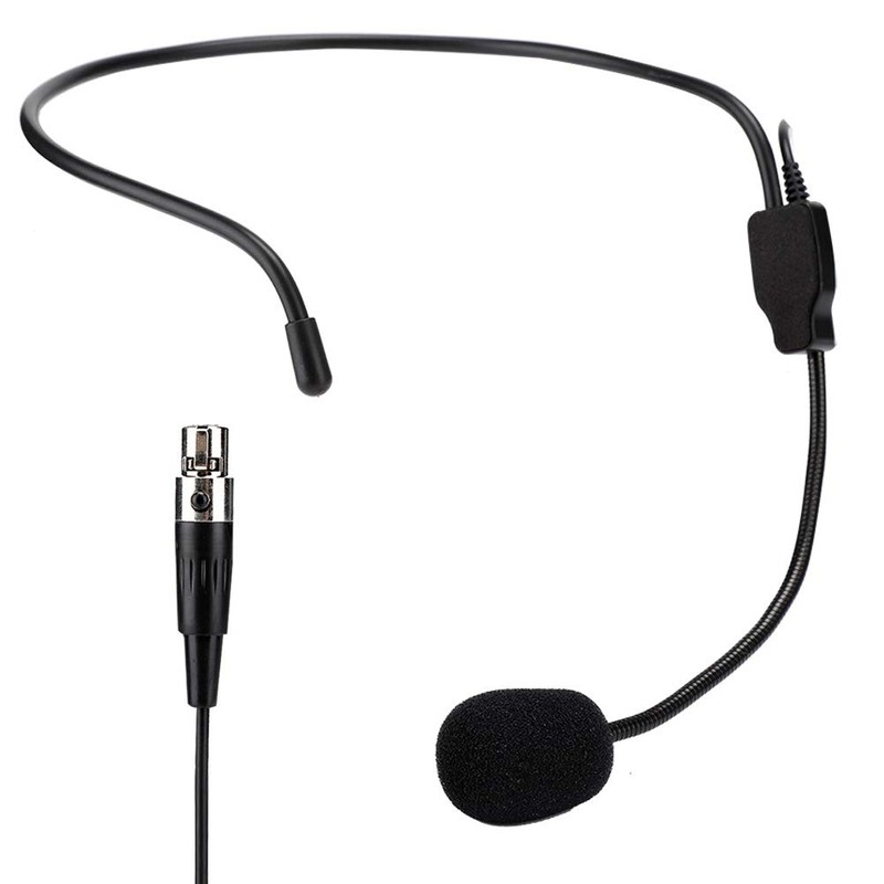 Mini XLR 3 Pin TA3F Plug Headwear Microphone Headset Microphone
