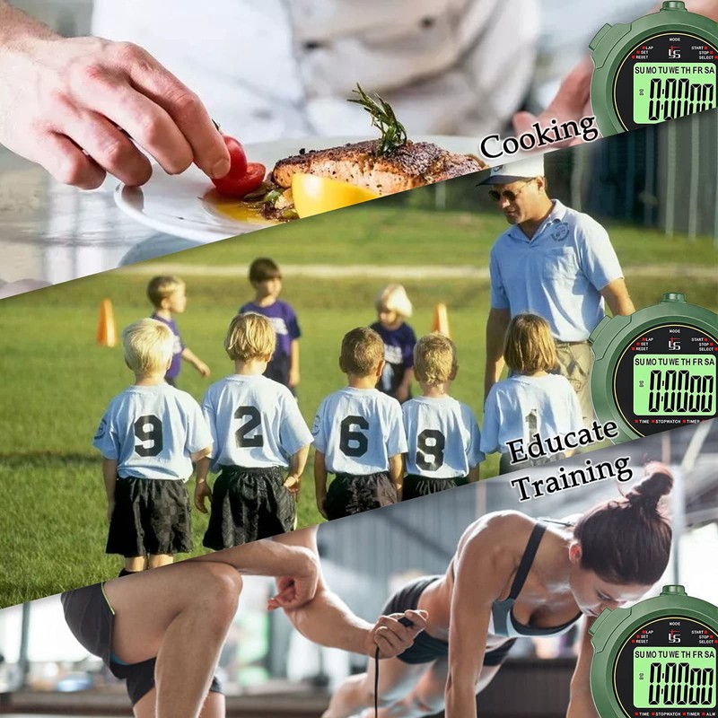Stopwatch with Whistle, Stopwatch Sport Digital 2 Memory with Light