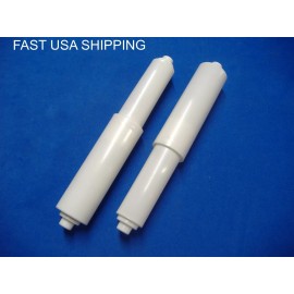 Aqua Plumb LOT OF 2 UNIVERSAL WHITE PLASTIC TOILET PAPER ROLLER 3 STEP END REPLACEMENT