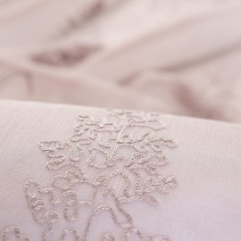 Chanasya Premium Embroidered Dusty Pink Sheer Curtain 2 Panels Set - Botanical Floral Leaf Pattern Textured Drapes with Rod Pocket - for Bedroom Kitchen Window 108 Inches Length Curtain - Rose Dust