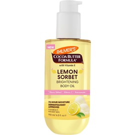 Palmer's Cocoa Butter Formula, Lemon Sorbet, Aceite Corporal Iluminador, Extracto de Limón, Vitamina C & Niacinamida, Humectación 72 Horas, Exquisito Aroma Dulce y Cítrico, Dermatológicamente Probado, 192ml