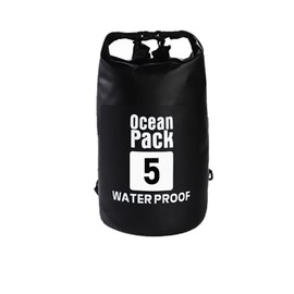 Raatel Waterproof Bag, For Sea, Bikes, 1.9 fl oz (5 L), Large Capacity, Shoulder Bag, Fishing, Dry Bag, Waterproof, For Pool, Outdoors, Camping, Mountain Climbing (Black)