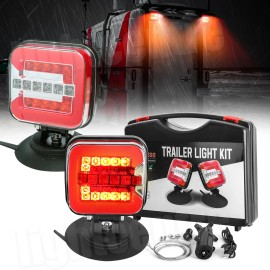 Aaiwa LED Wireless Battery Trailer Towing Magnetic Light For Truck Trailer 7 Pin Plug