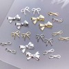 CHANGAR 60 Stück 3D-Nagelkunst-Anhänger mit Schleife, Gold/Silber, Nagel-Anhänger aus Metalllegierung,