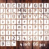 4 Inch Gothic Letter Stencils for Painting, 66 Pcs Reusable