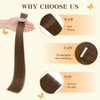 TESSHAIR Human Hair Tape in Extensions,Double Stitched Remy Human Hair