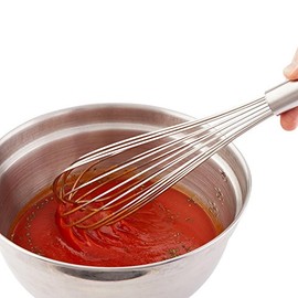 Met Lux 16 Inch x 3 Inch Baking Whisk, 1 With Ergonomic Handle Metal Whisk - Dishwasher-Safe, Corrosion-Resistant, Stainless Steel Whisk For Baking, For Whipping, Baking, Or Cooking - Restaurantware