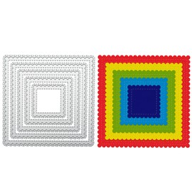 Die Cuts and Stamps for Card Making - Square Metal Cutting Dies, Stamp Sets for Album Scrapbook - Craft Die Cutters