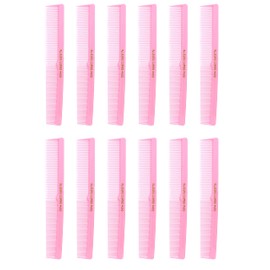 Allegro Combs 420 Hair combs Barber Comb Set Hair Cutting Pocket Styling For Hair Stylist 12 Count (Fresh Pink)