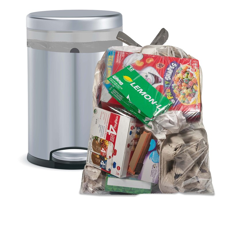 Ultrasac 13 Gallon 0.69 MIL Clear Drawstring Trash Bags -