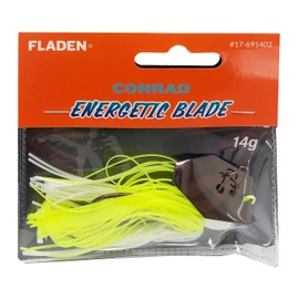 FLADEN Fishing - CONRAD 14g Energetic Bladed Chatterbait Lure - Vibrating Blade - Multiple Colour Options - Ideal for Predatory Fish (Yellow/White) [17-691402]