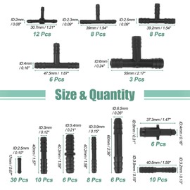 X AUTOHAUX 113 Pcs Automotive Car Vacuum Hose Connector Assortment Kit Pipe Connector