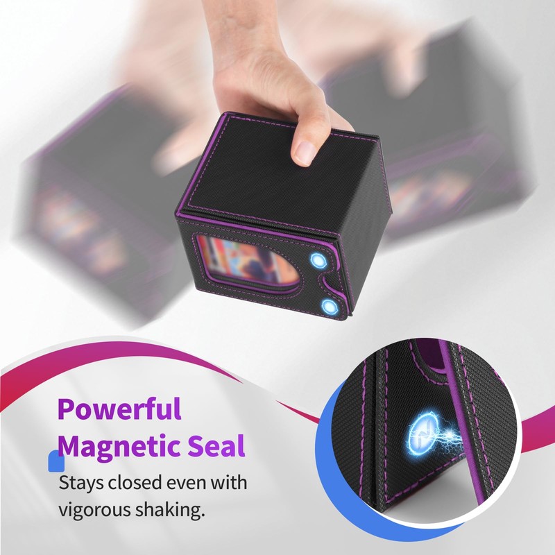 Euqvunn Deck Box con finestra display, contiene fino a 130