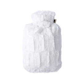 Hugo Frosch Wärmflasche Klassik 1,8 Ltr. mit Microfaserbezug in Tierfelloptik weiß, 330 g