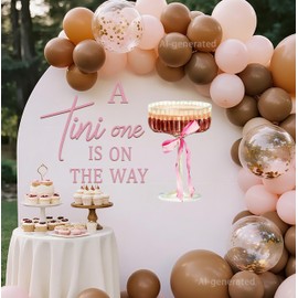 A Tini One is on the Way Wall Decal - Baby Brewing Shower Decorations - Coffee Themed Baby Shower