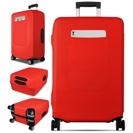 Slohif Luggage Cover for Suitcase Tsa Approved Protector - Luggage Sleeve Large Suit Case Cover Travel Stretch Baggage Case Protective Washable Fit 29-30 Inch Red