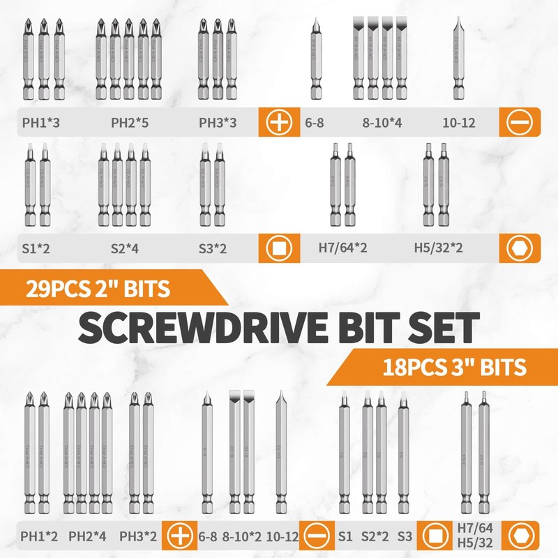 ENERTWIST 228 Pcs Screwdriver Bit Set, CR-V 1/4" Hex Shank