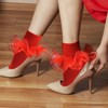 Black Ruffle Socks Soft and Comfortable Red Ruffle Socks,High Elasticity