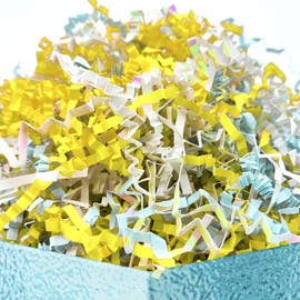 DOTUHAO Crinkle Cut Paper Shred, Multi-Colored Crinkle Paper, Gift Basket Filler, Gift Box Filler Paper Shreds, Raffia Grass great for Gift Wrapping, Basket Filling(Style #2, 2 oz)