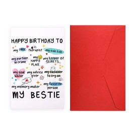 Funny Bestie Birthday Card with Envelope, Best Friend Birthday Card Female, Happy Birthday Cards for Best Friends Work Bestie Bestfriend