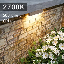 Taoesy 12 Pack 7 Inch Retaining Wall Lights, 5W LED Hardscape Lighting 12V AC/DC Low Voltage Step Lights, 2700K Warm White IP65 Waterproof Outdoor Landscape Lighting for Patio Walls Stairs