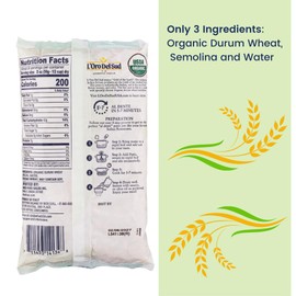 Organic Elbows Pasta, 100% Durum Wheat Italian Pasta, Premium Quality Product of Italy (4 pack x 16 Oz) Non GMO, Vegan, Kosher Certified by L'Oro del Sud