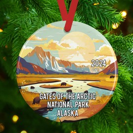 2024 Gates of the Arctic National Park Christmas Ornament, Ceramic Alaska Vacation Travel Souvenir
