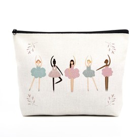 fkovcdy Cute ballerina makeup bag watercolor ballet dancing girl dancer gift recital gift little girl teen student ballet lover