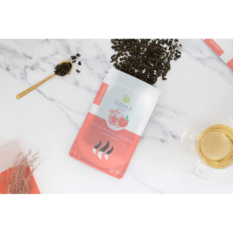 Whole Leaf White Peach Wuyi Oolong Loose Leaf Tea -