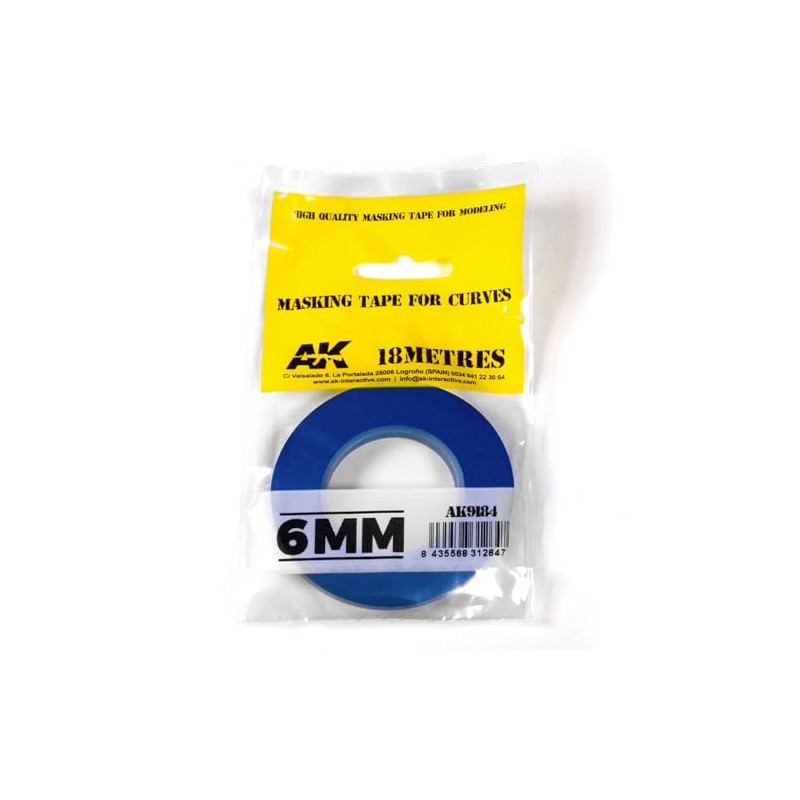 AK Interactive - Masking Tape for Curves 6mm Wide -