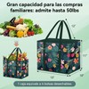 3PCS bolsas de la compra reutilizables,plegables,con base y asas reforzadas
