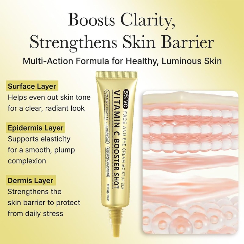 3PC Vitamina C Booster Shot Serum, Vitamin C Wrinkle Glowing