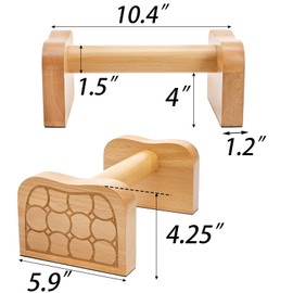TOPZEA 2 Pcs Wooden Parallettes Push Up Bars, Solid Beech Wood Calisthenics Equipment Non-Slip Push Up Handle Stand for Handstand & Strength Training, Calisthenics, Home Gym & Floor Workouts