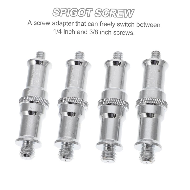 LABRIMP 4pcs Stainless Steel to Adapter Spigot for Light Stand