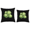 Brussels Sprouts Retro Throw Pillow